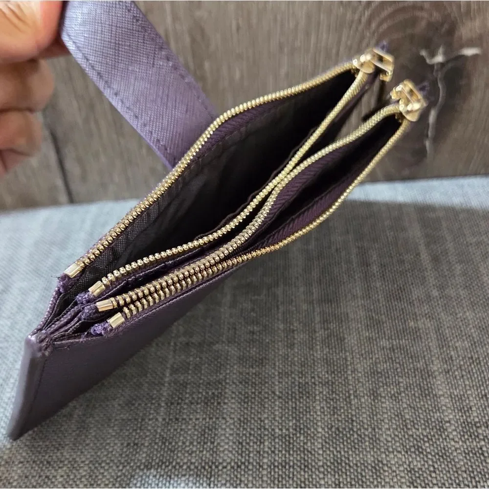 Travelambo Womens Purple Wallet RFID Blocking Bifold Multi Card Case Zipper